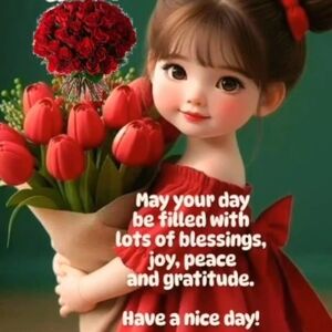 Red Dress Doll with Tulips